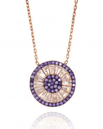 Sterling Silver Rose Solar Necklace