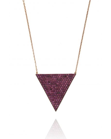 Multicolor Rose Triangle Necklace