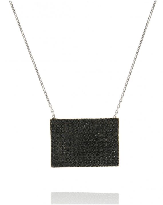 Sterling Silver Rectangular White Necklace