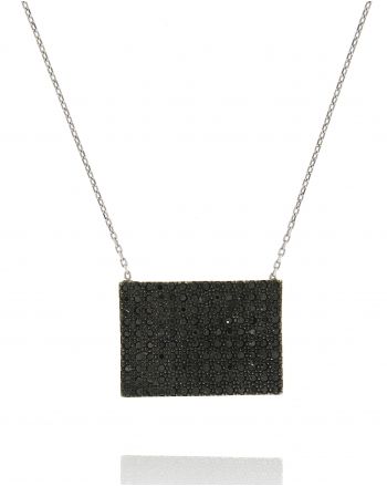 Sterling Silver Rectangular White Necklace