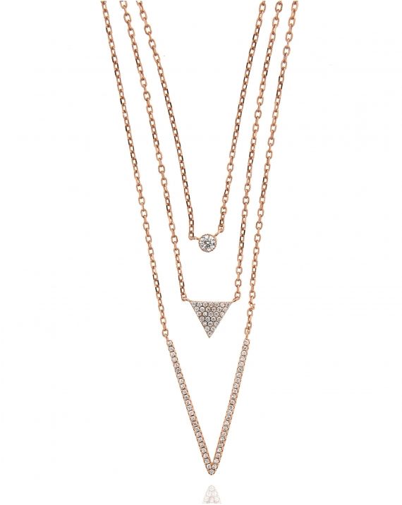 Sterling Silver Three Strand CZ Necklace