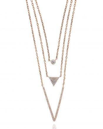Sterling Silver Three Strand CZ Necklace