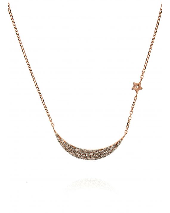 Sterling Silver Moon Star Necklace