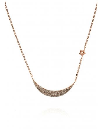 Sterling Silver Moon Star Necklace