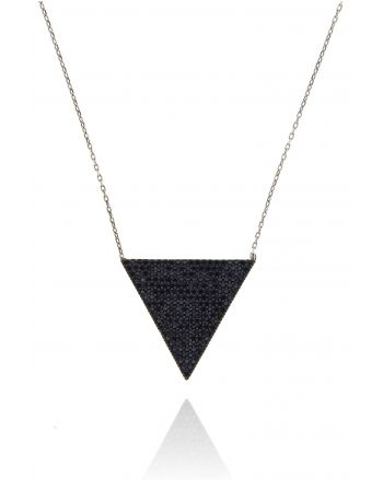 Sterling Silver Multicolor White Triangle Necklace