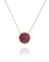 Small Pave CZ Disc Necklace
