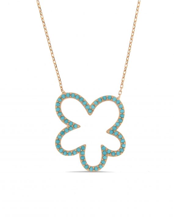 Sterling Silver Rose Flower Necklace