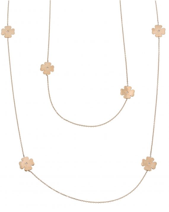 Sterling Silver Clover Station Necklace