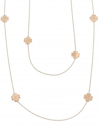 Sterling Silver Clover Station Necklace