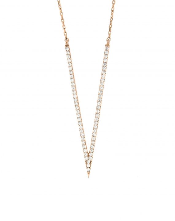 Sterling Silver V Chevron Necklace