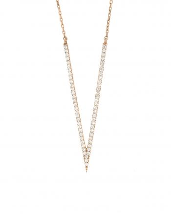 Sterling Silver V Chevron Necklace