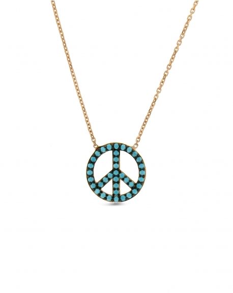 Turquoise Peace Sign Necklace
