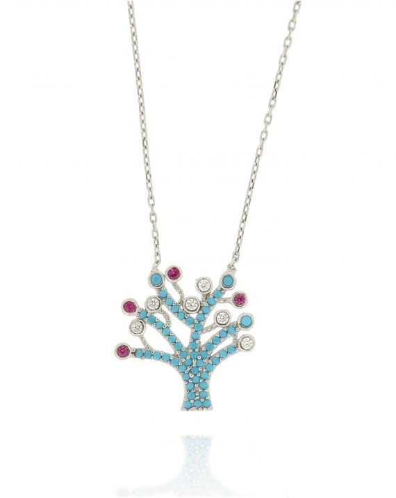 Sterling Silver Turquoise Tree Of Life