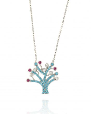 Sterling Silver Turquoise Tree Of Life