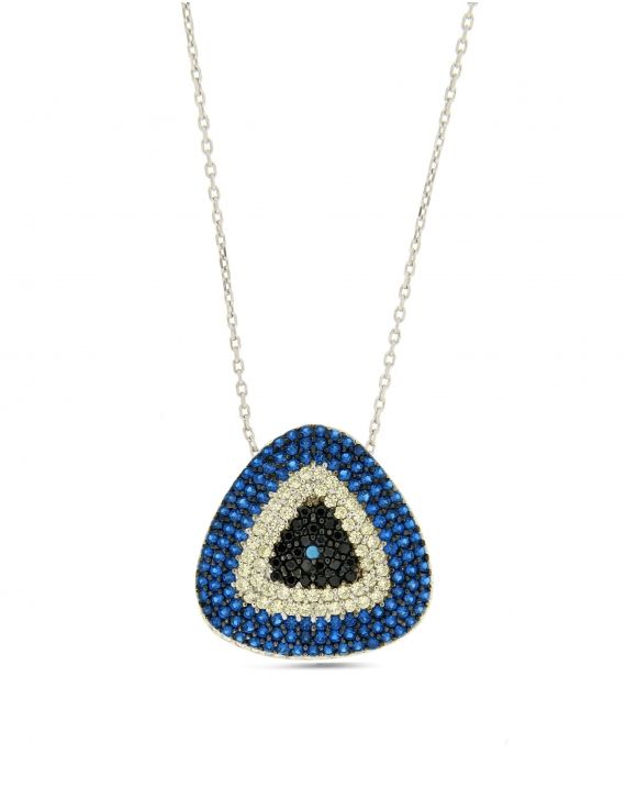 Sterling Silver Triangle CZ Necklace