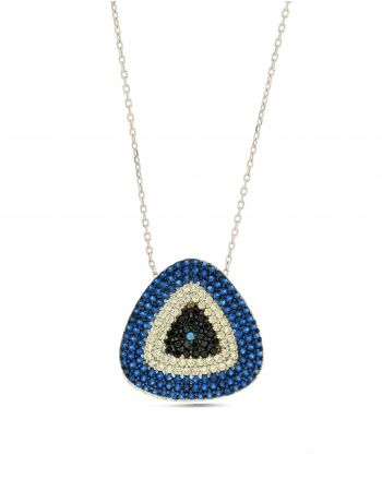 Sterling Silver Triangle CZ Necklace