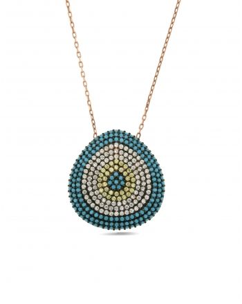 Sterling Silver Turquoise Geometric Necklace