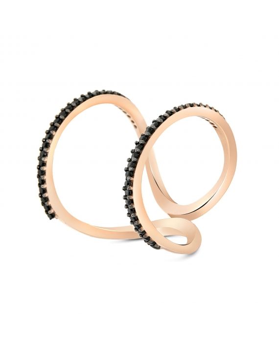 Sterling Silver Rose Double Band Ring