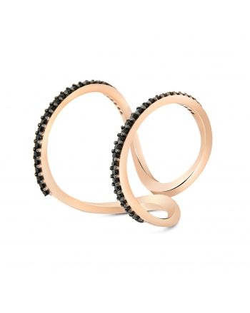 Sterling Silver Rose Double Band Ring