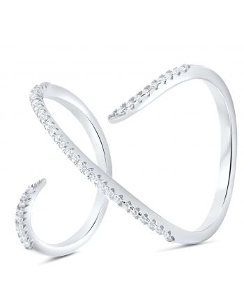 Sterling Silver Open X Ring