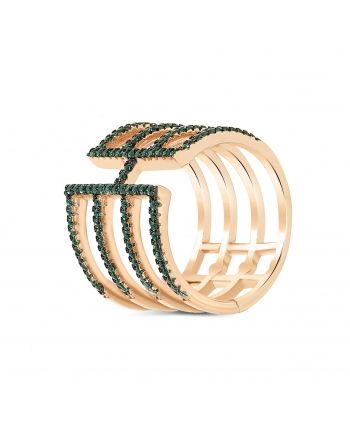 Sterling Silver Four Bar Rose Ring