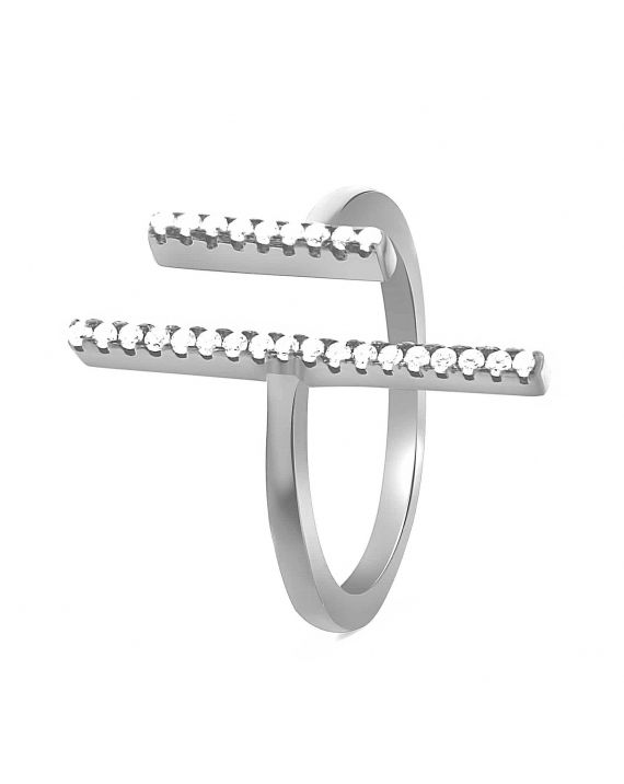 Sterling Silver Double Bar Ring