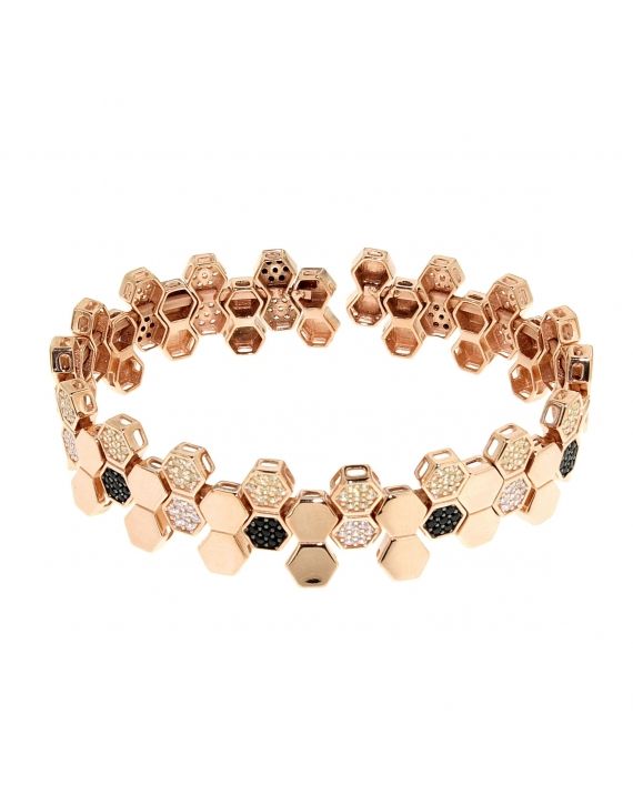 Sterling Silver Honeycomb Bee Bracelet