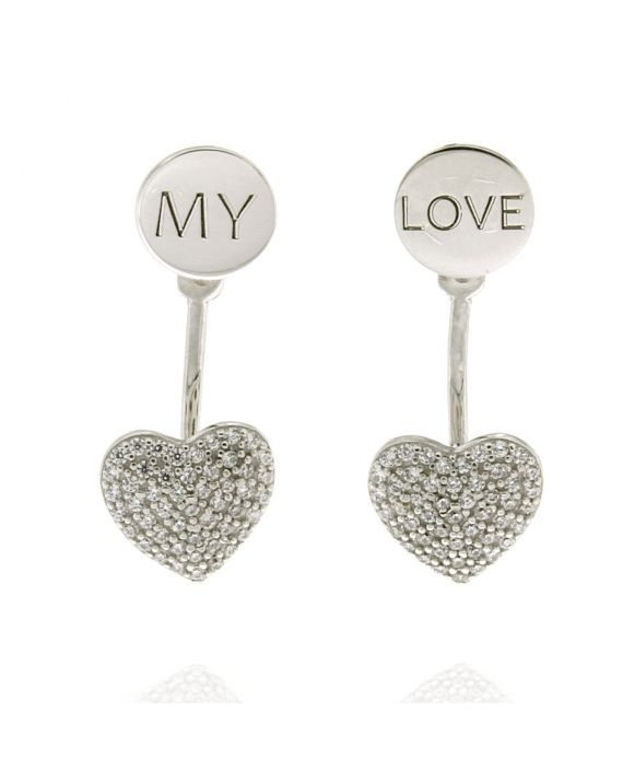 Sterling Silver My Love Heart Earrings
