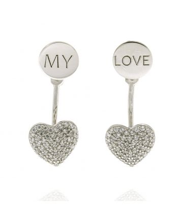 Sterling Silver My Love Heart Earrings