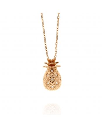 Sterling Silver Pineapple CZ Necklace