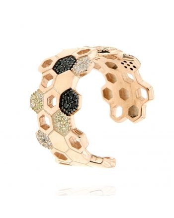 Sterling Silver Honeycomb Bee Ring
