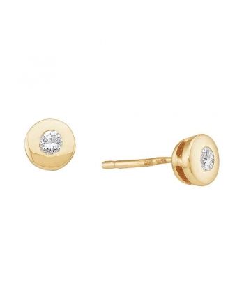Diamond Solitaire Stud Earrings in 14k Yellow Gold  (.10ct)