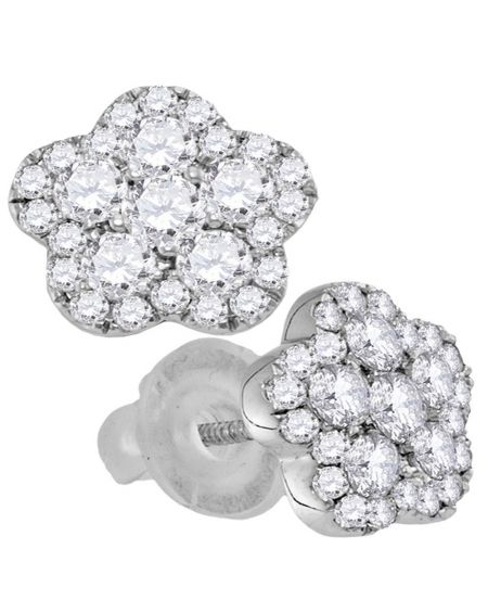 Star Cluster Earrings in 14k White Gold (.75ct)