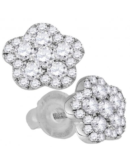 Star Cluster Earrings in 14k White Gold (.75ct)