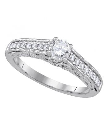 Solitaire Diamond Engagement Ring in 14kt White Gold  (.62ct)