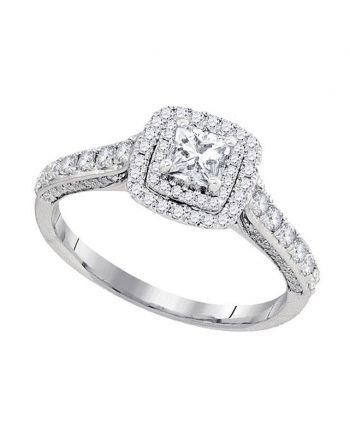 Princess Solitaire Engagement Ring in 14kt White Gold (1.00ct)