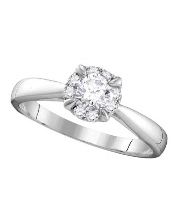 Diamond Solitaire Engagement Ring in 14kt White Gold (.50ct)