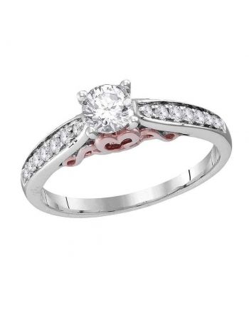 Diamond Solitaire Engagement Ring in 14kt White Gold(.62ct)