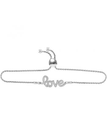 Sterling Silver Diamond Love Bracelet (.25ct)