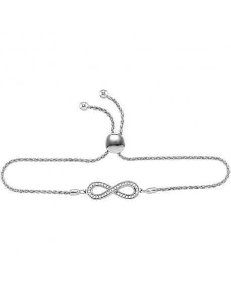 Sterling Silver Diamond Infinity Bracelet  (.25ct)