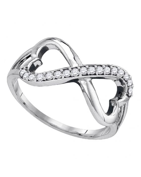 Sterling Silver Infinity Heart Ring (.17ct)