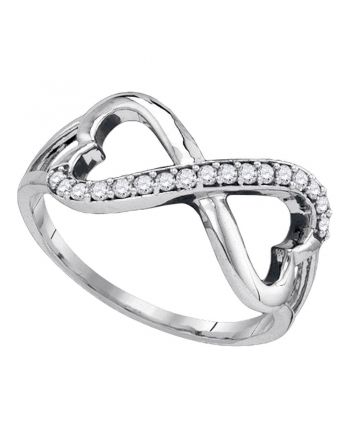 Sterling Silver Infinity Heart Ring (.17ct)