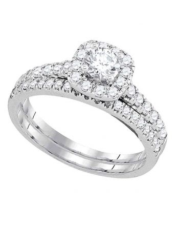 Diamond Halo  Engagement Ring in 14kt White Gold (1.00ct)