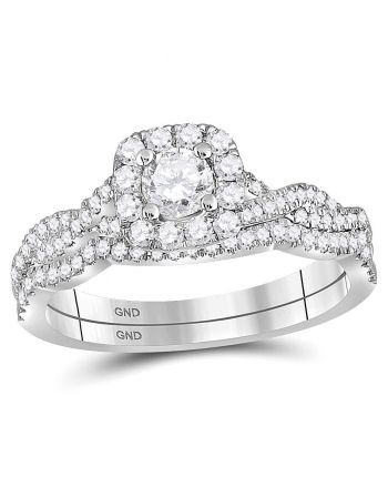 Diamond Twist Engagement Ring in 14kt White Gold (.62ct)