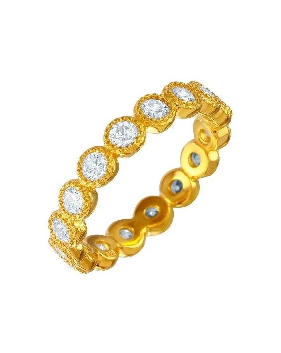Sterling Silver Round Design Eternity Band