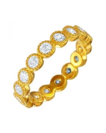 Sterling Silver Round Design Eternity Band