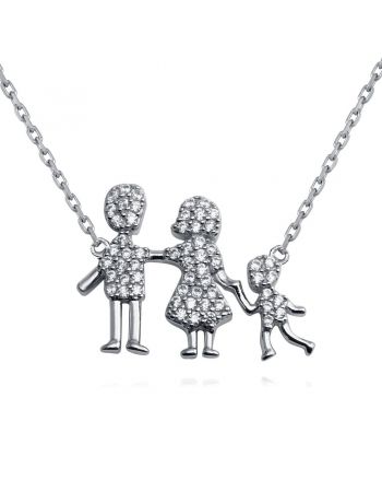 Sterling Silver Family Pendant One Boy Necklace
