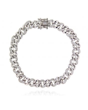 Sterling Silver Essential Mini Pave Link Bracelet