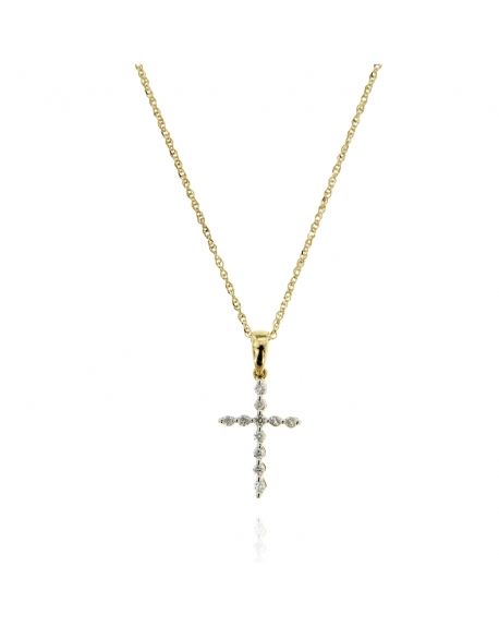 Diamond Cross Pendant in 10k Yellow Gold