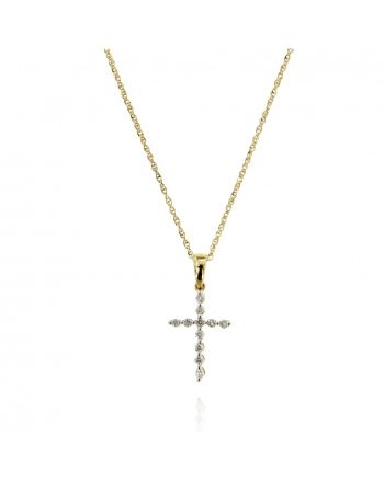 Diamond Cross Pendant in 10k Yellow Gold